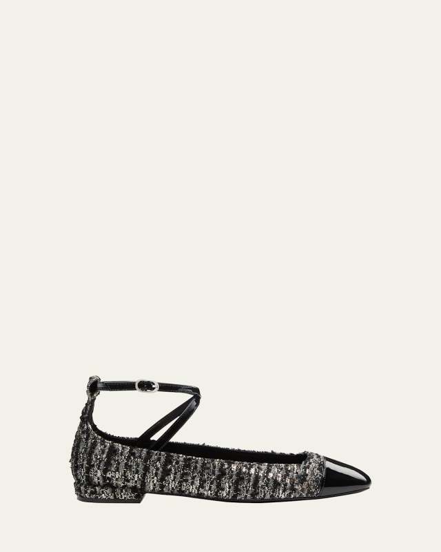 Eden Tweed Crisscross Ballerina Flats